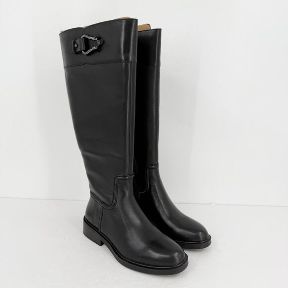 Vince Camuto Womens Andalian Knee High Boots US 6 M Wide Calf Black Leather NIB - Picture 4 of 10